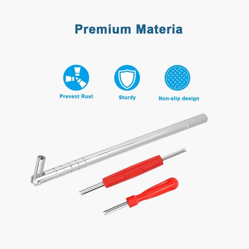 Riseuvo Stem Puller and Installer - 10pcs TR412, 6pcs TR413, 6pcs TR414 Short Rubber Tire Valve Stems, 4 Way and Single Head Valve Core Remover Tool - Image 4